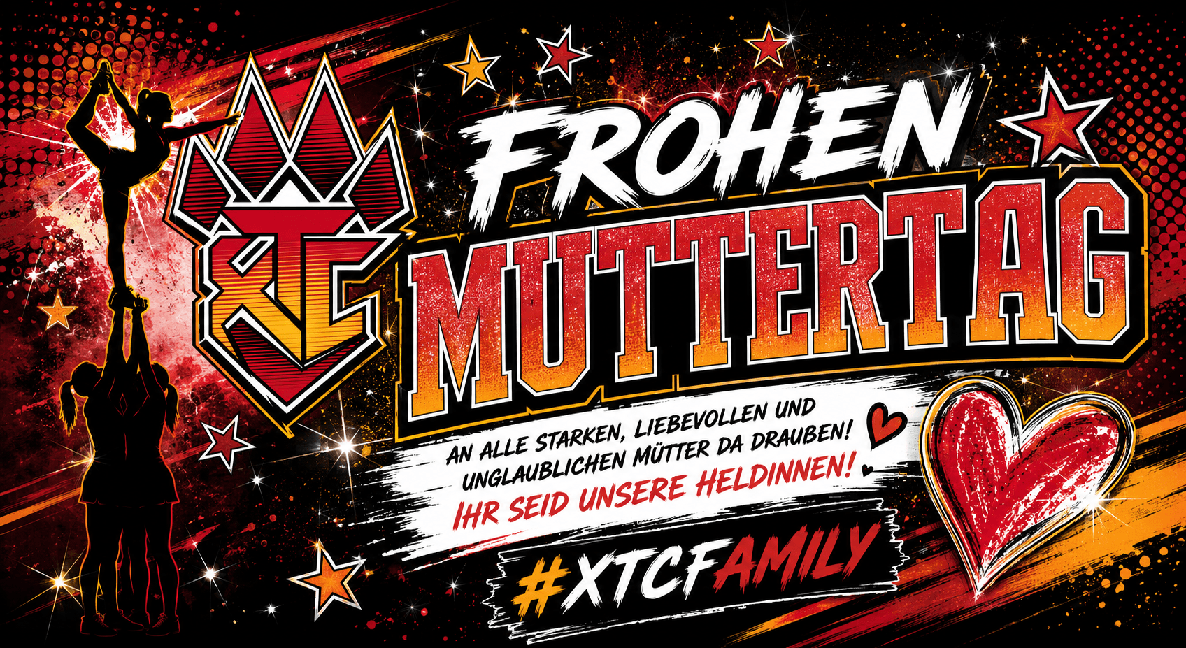 ❤️🖤🤍 Happy Mother’s Day an alle unglaublichen Cheer-Moms der XTC Family! 🤍🖤❤️